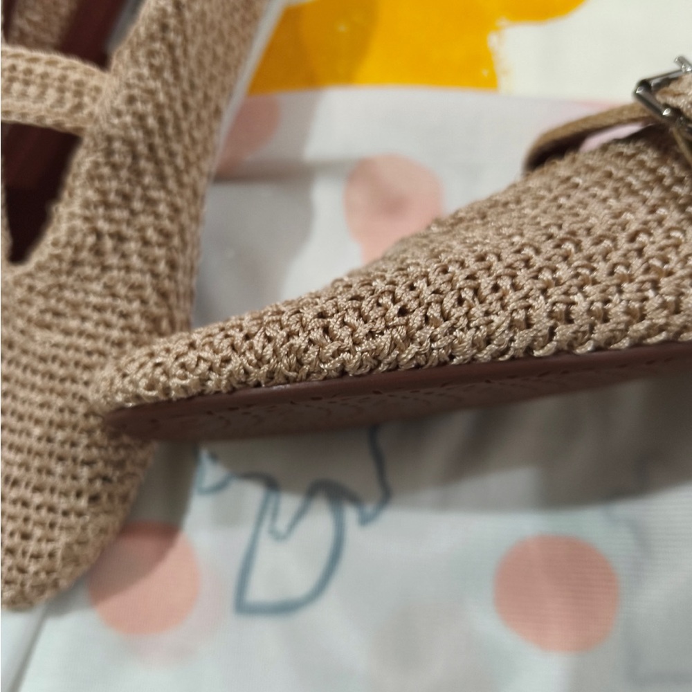 Alaïa Beige Crochet Mary Jane Flats - Picture 4 of 10